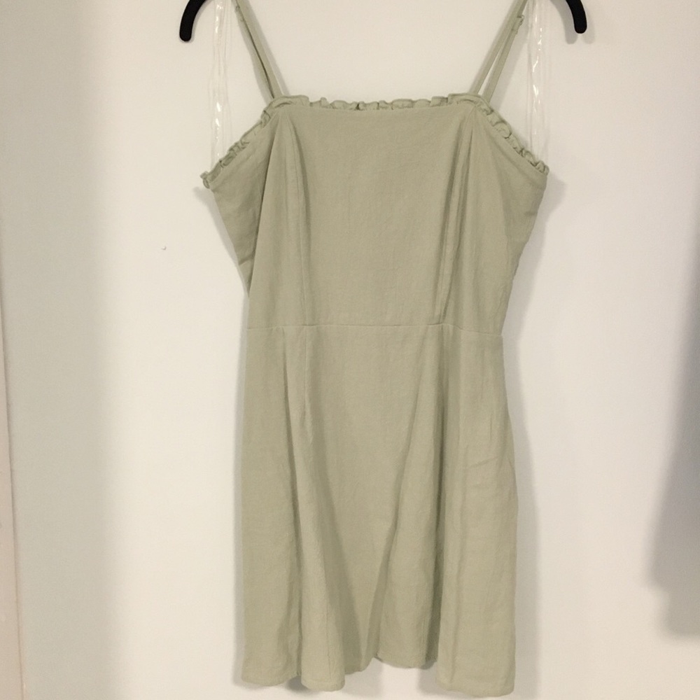 Pacsun LaHearts ruffle linen mini dress size small